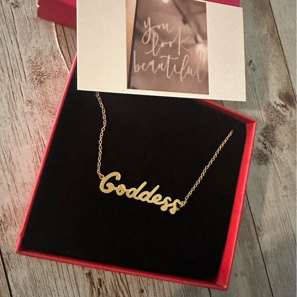 SOLD✨NEW•GOLDEN GODDESS NECKLACE•HOOPS & CHAINS LONDON - Picture 3 of 17